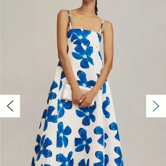 Anthropologie SAU LEE Lucia Square-Neck Satin Maxi Dress - Picture 5 of 11